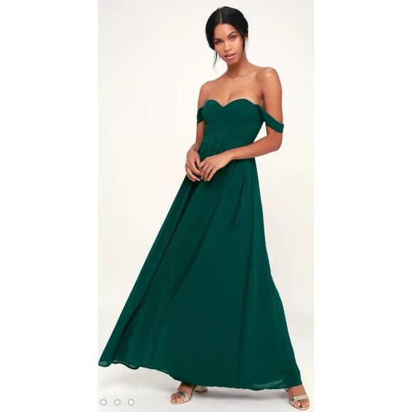 Lulus Harmonious Love Dress Womens Sz XS Green Maxi Gown Prom Bridesmaid Formal‎ - Picture 1 of 9